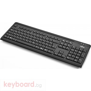 Клавиатура FUJITSU Мултимедийна KB410 black, тънка, USB,Фуджицу