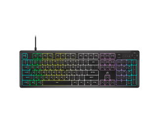 Геймърска клавиатура Corsair K55 CORE RGB Gaming Keyboard - Black, Fully customizable ten-zone RGB backlight, dedicated media control buttons, EAN:0840006666547